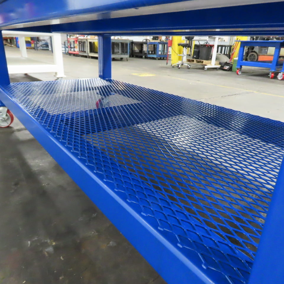 NEW 96"x 48"x 34"H - 1" Top Steel Top Rolling Work Bench Welding Table W/Shelf