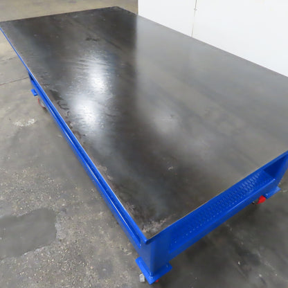 NEW 96"x 48"x 34"H - 1" Top Steel Top Rolling Work Bench Welding Table W/Shelf