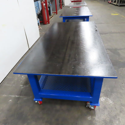NEW 96"x 48"x 34"H - 1" Top Steel Top Rolling Work Bench Welding Table W/Shelf