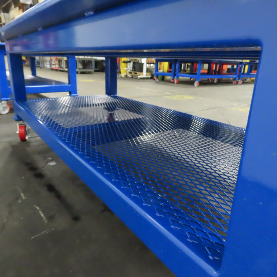 NEW 96"x 48"x 34"H - 1" Top Steel Top Rolling Work Bench Welding Table W/Shelf