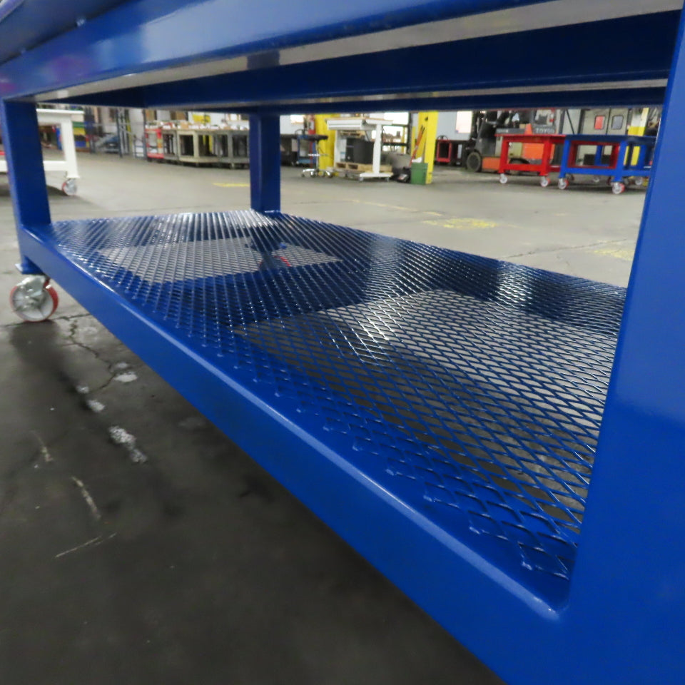 NEW 96"x 48"x 34"H - 1" Top Steel Top Rolling Work Bench Welding Table W/Shelf