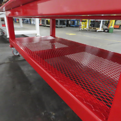NEW 96"x 48"x 34"H - 1" Top Steel Top Rolling Work Bench Welding Table W/Shelf