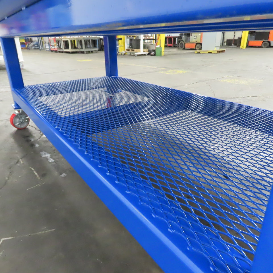 NEW 96"x 48"x 34"H - 3/4" Top Steel Top Rolling Work Bench Welding Table W/Shelf
