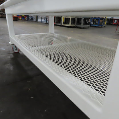 NEW 96"x 48"x 34"H - 3/4" Top Steel Top Rolling Work Bench Welding Table W/Shelf