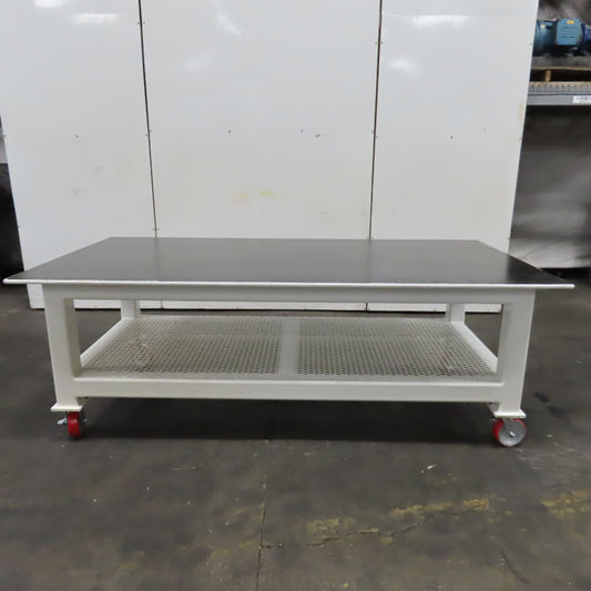 NEW 96"x 48"x 34"H - 3/4" Top Steel Top Rolling Work Bench Welding Table W/Shelf