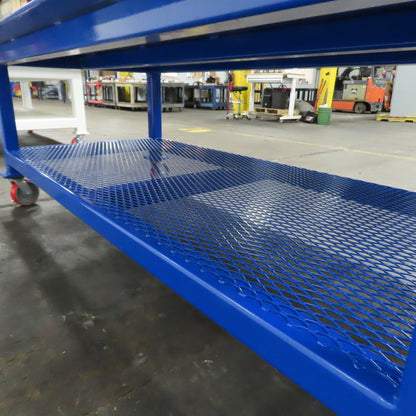 NEW 96"x 48"x 34"H - 1/2" Top Steel Top Rolling Work Bench Welding Table W/Shelf
