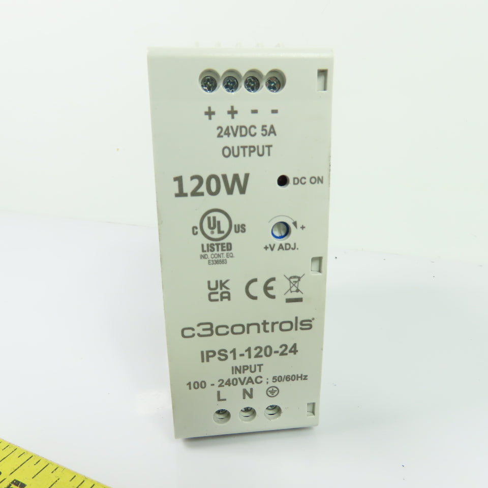 c3controls IPS1-120-24 120W 24VDC 5A Power Supply 100-240VAC