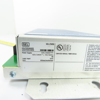 Schweitzer SEL-2505 Remote I/O Module 120/240VAC 125/250VDC 850nm Multimode
