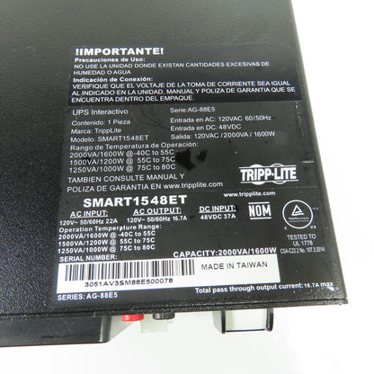 Tripp Lite SMART1548ET UPS Interactive Uninterruptible Power Supply