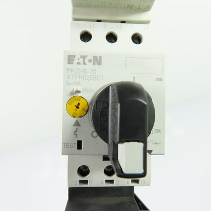 Eaton XTCE025C10 Contactor 45A 600VAC 24-27VDC Coil W/ PKZM0-20 Circuit Breaker
