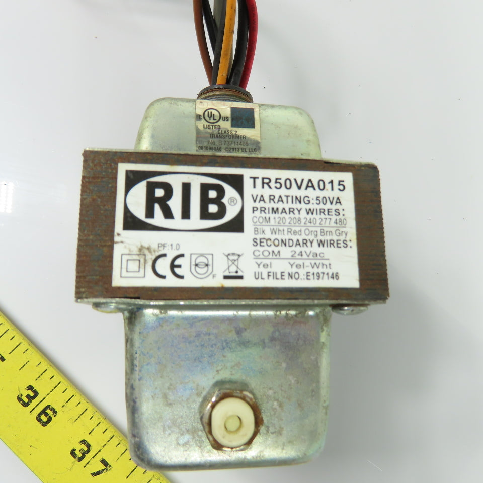 RIB TR50VA015 Class 2 Control Transformer 50VA 120/208/240/277/480V Pri 24V Sec