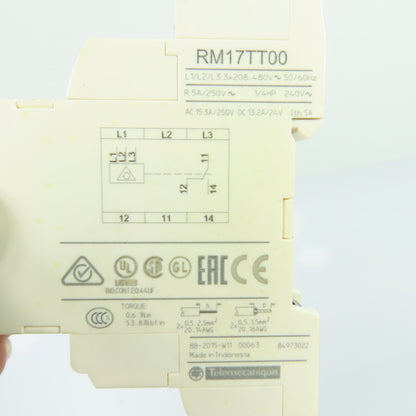 Schneider Electric RM17TT00 Phase Control Relay 208-480VAC 3Ph 5A