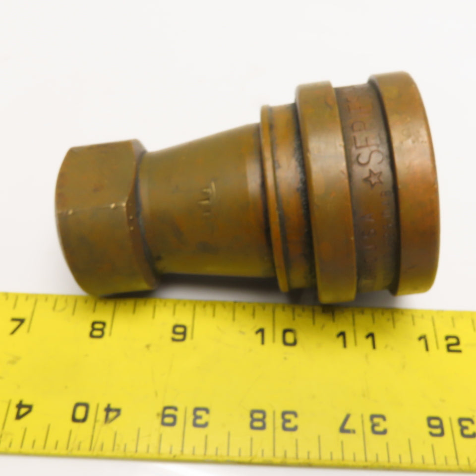 Hansen 8-HK 1" FNPT Quick Disconnect Hydraulic Coupling Socket Brass