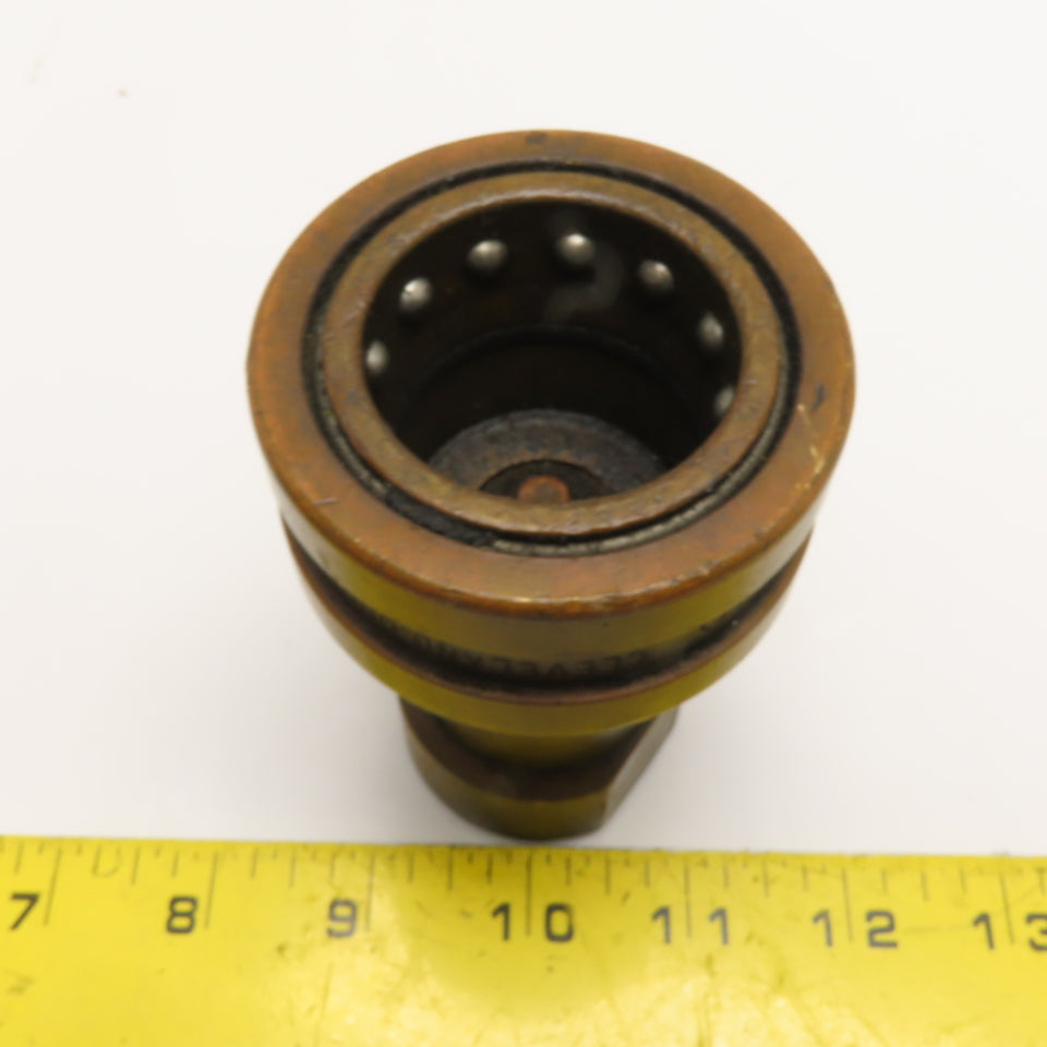 Hansen 8-HK 1" FNPT Quick Disconnect Hydraulic Coupling Socket Brass