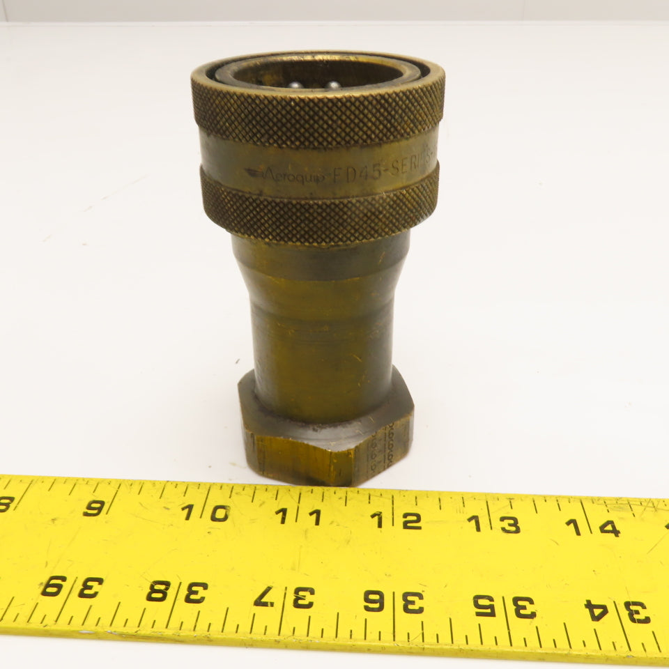 Aeroquip FD45-1088-16-16 1" NPT Brass Quick Disconnect Hydraulic Coupling Socket