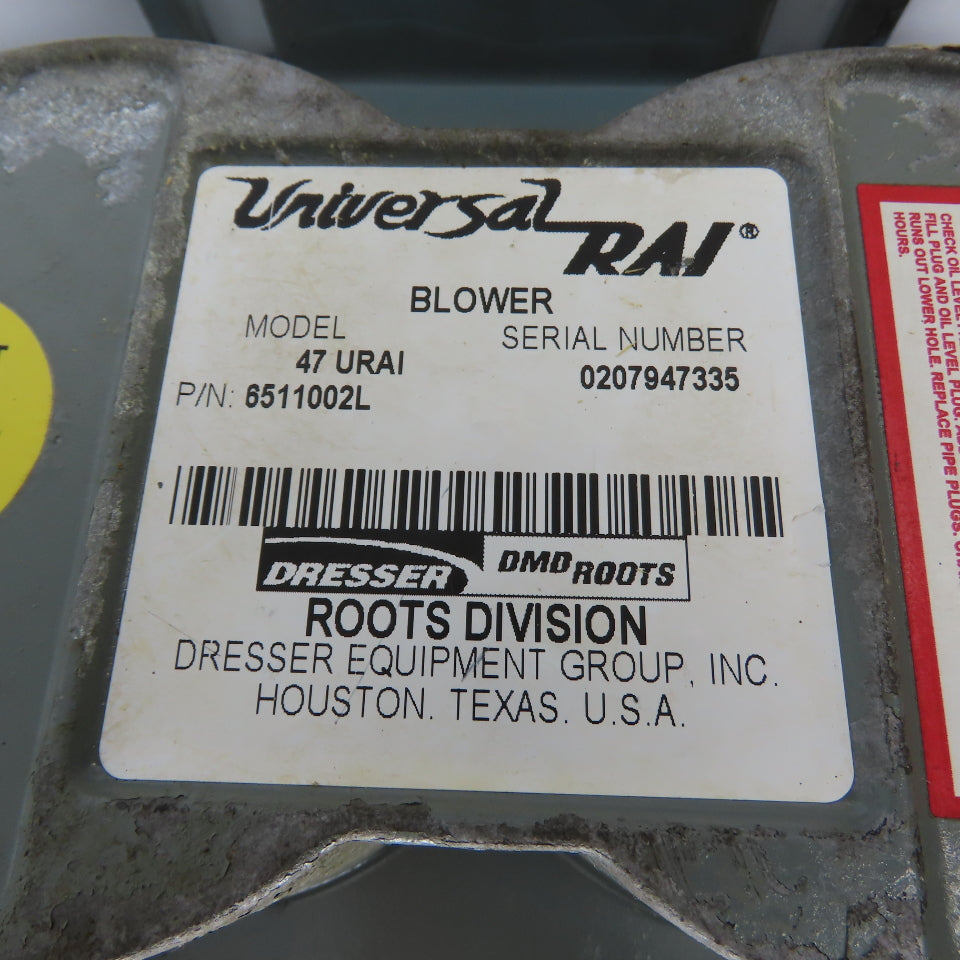 Dresser Roots 6511002L 47 URAI Universal Rotary Lobe Blower