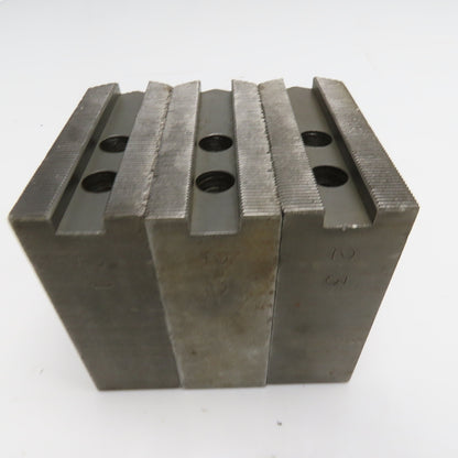 AJAX SUR 8KH PE 3-Piece Serrated Steel Chuck Jaws Set 4" x 4" x 1-1/2"
