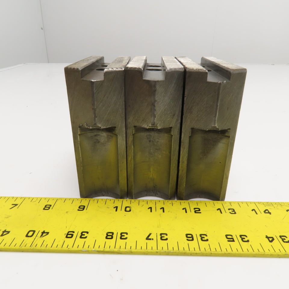 AJAX SUR 8KH PE 3-Piece Serrated Steel Chuck Jaws Set 4" x 4" x 1-1/2"