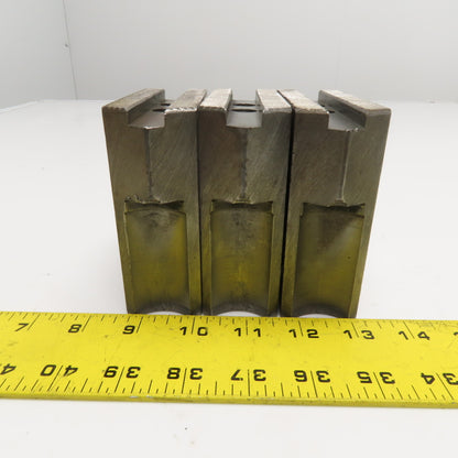 AJAX SUR 8KH PE 3-Piece Serrated Steel Chuck Jaws Set 4" x 4" x 1-1/2"