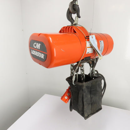 CM Lodestar Model RRS 2Ton 4000LB Electric Chain Hoist 10'Lift 16FPM 3Ph 230/460V