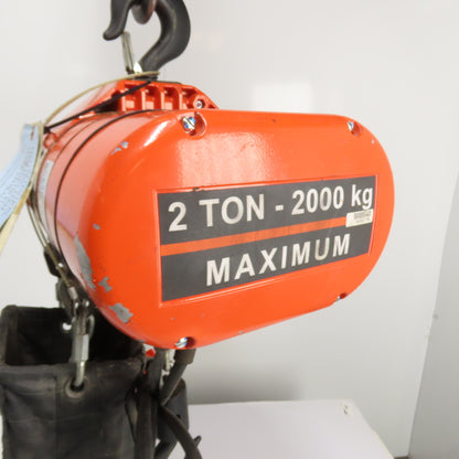CM Lodestar Model RRS 2Ton 4000LB Electric Chain Hoist 10'Lift 16FPM 3Ph 230/460V