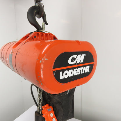 CM Lodestar Model RRS 2Ton 4000LB Electric Chain Hoist 10'Lift 16FPM 3Ph 230/460V