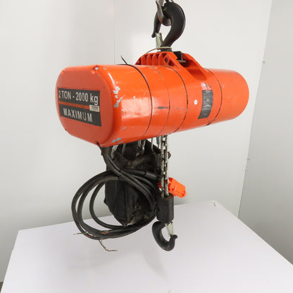 CM Lodestar Model RRS 2Ton 4000LB Electric Chain Hoist 10'Lift 16FPM 3Ph 230/460V