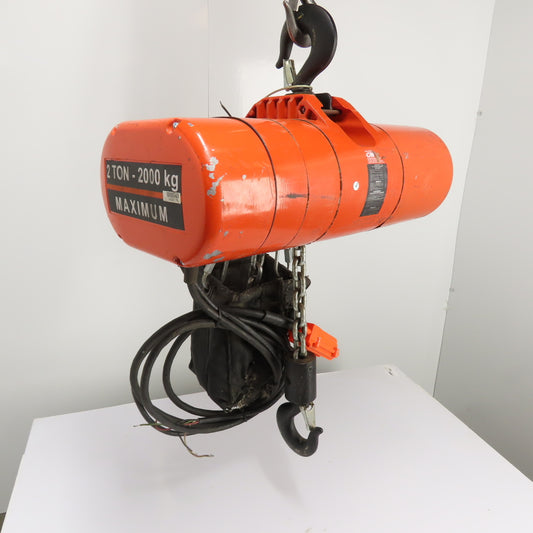 CM Lodestar Model RRS 2Ton 4000LB Electric Chain Hoist 10'Lift 16FPM 3Ph 230/460V