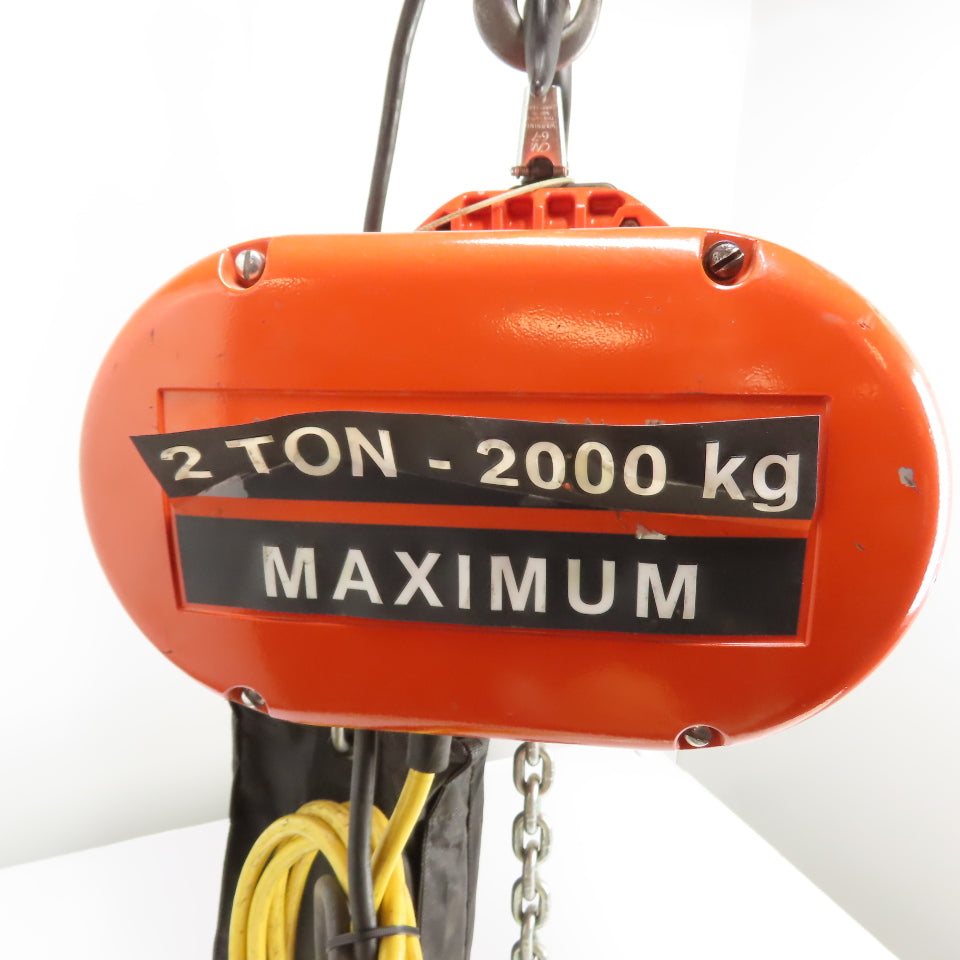 CM Lodestar Model RRS 2Ton 4000LB Electric Chain Hoist 15'Lift 16FPM 3Ph 230/460V