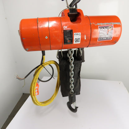 CM Lodestar Model RRS 2Ton 4000LB Electric Chain Hoist 15'Lift 16FPM 3Ph 230/460V