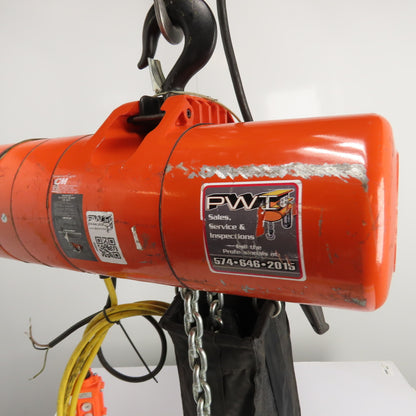 CM Lodestar Model RRS 2Ton 4000LB Electric Chain Hoist 15'Lift 16FPM 3Ph 230/460V