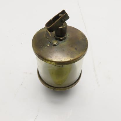 Antique Brass Drip Feed Oiler with Glass Reservoir and Snap Lever