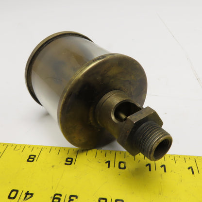 Antique Brass Drip Feed Oiler with Glass Reservoir and Snap Lever