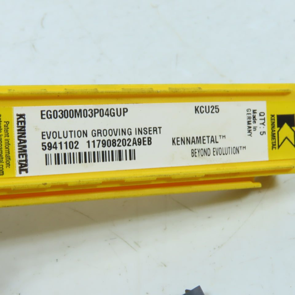 Kennametal EG0300M03P04GUP Grooving Insert 3mm Lot Of 5