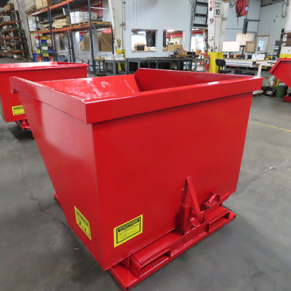 1-1/2 Cu Yard Self Dumping Trash Scrap Hopper 62" x 53" x 41" ID