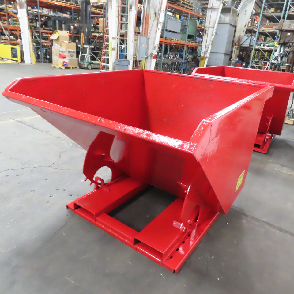 1-1/2 Cu Yard Self Dumping Trash Scrap Hopper 62" x 53" x 41" ID