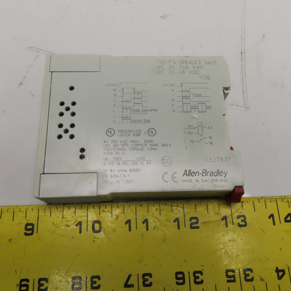 Allen-Bradley 700-FSB3AU23 Electronic Off-Delay Timing Relay 0.05-1s 24-240VAC