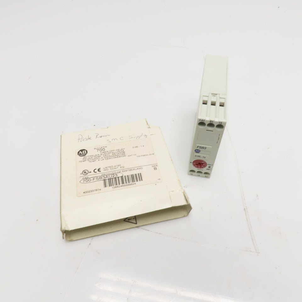 Allen-Bradley 700-FSB3AU23 Electronic Off-Delay Timing Relay 0.05-1s 24-240VAC