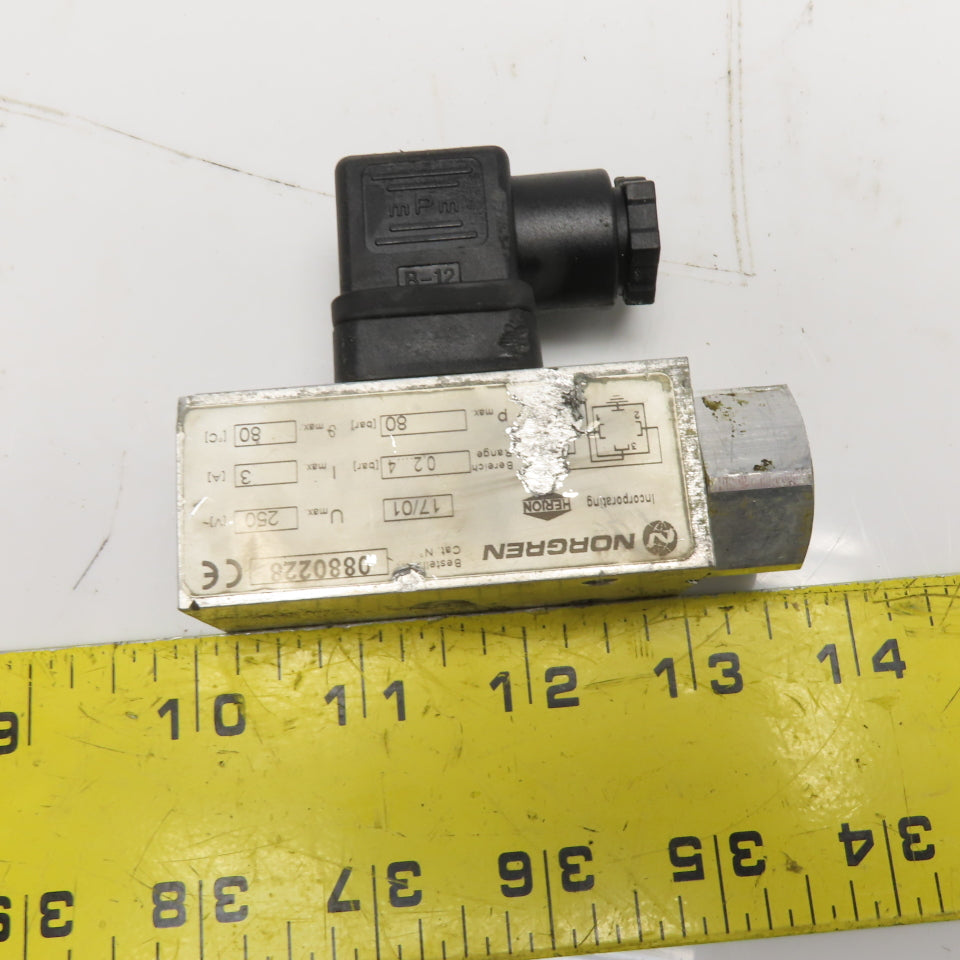 Norgren 0880228 Electromechanical Pressure Switch 0.2-4 Bar 80 Bar Max 250V