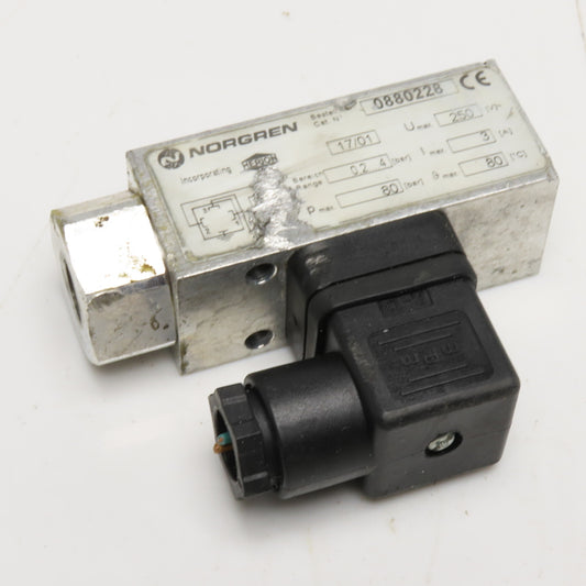 Norgren 0880228 Electromechanical Pressure Switch 0.2-4 Bar 80 Bar Max 250V