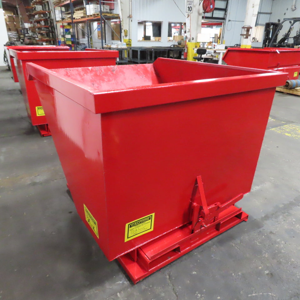 1-1/2 Cu Yard Self Dumping Trash Scrap Hopper 62" x 53" x 41" ID