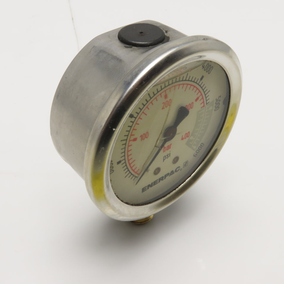 Enerpac 6000 PSI 400 Bar Glycerine Filled Hydraulic Pressure Gauge 1/4" NPT