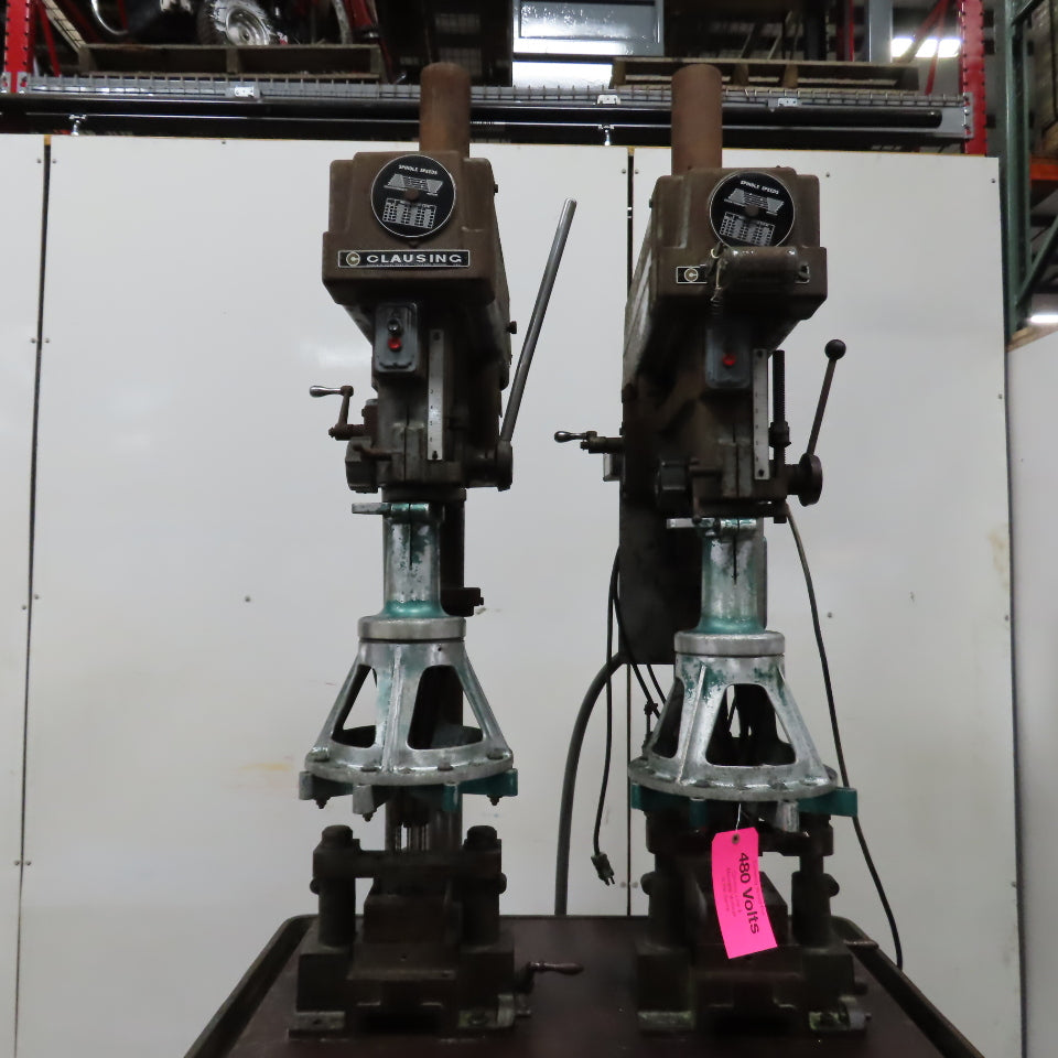 Clausing 2235 2-Spindle Drill Press 3Ph 1.5HP 230/460V W/ Multi Head
