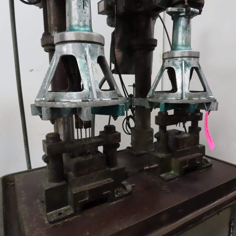 Clausing 2235 2-Spindle Drill Press 3Ph 1.5HP 230/460V W/ Multi Head