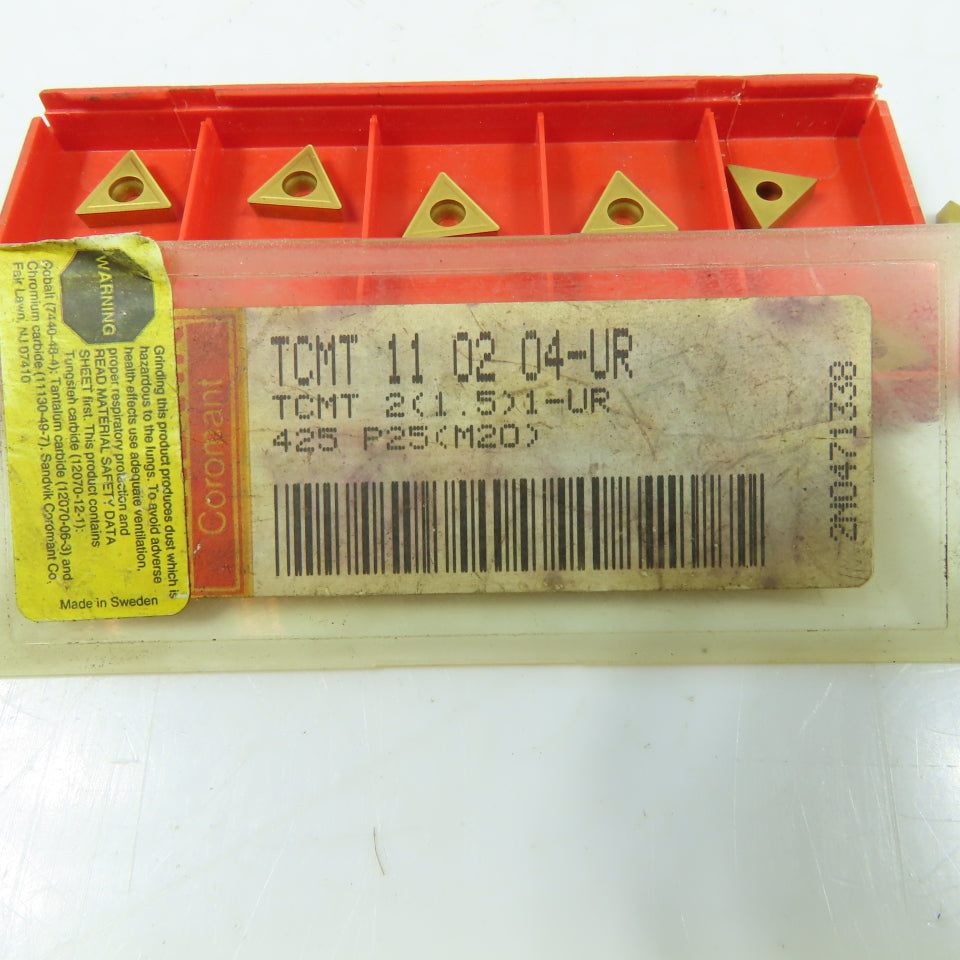 Sandvik TCMT 11 02 04-UR Carbide Turning Insert TiN Coated Lot Of 11
