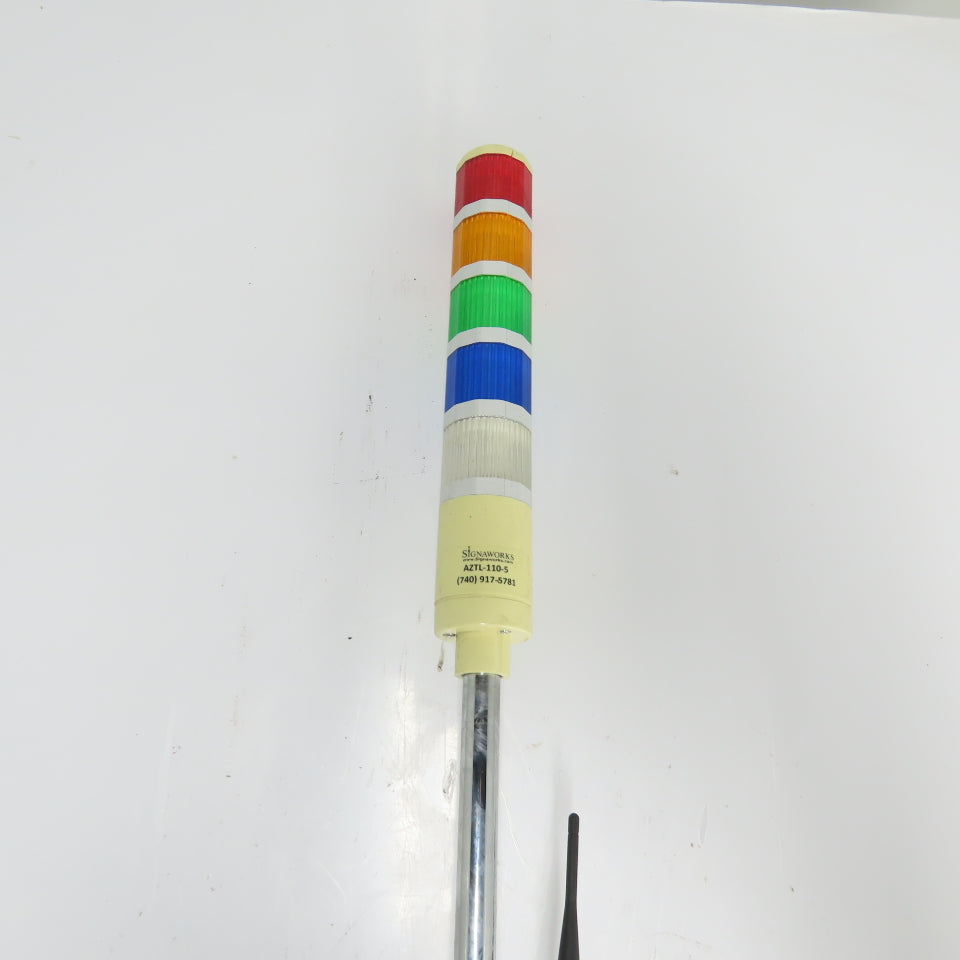 Signaworks AZTL-110-5 5-Stack Wireless Industrial Signal Tower Light 110VAC