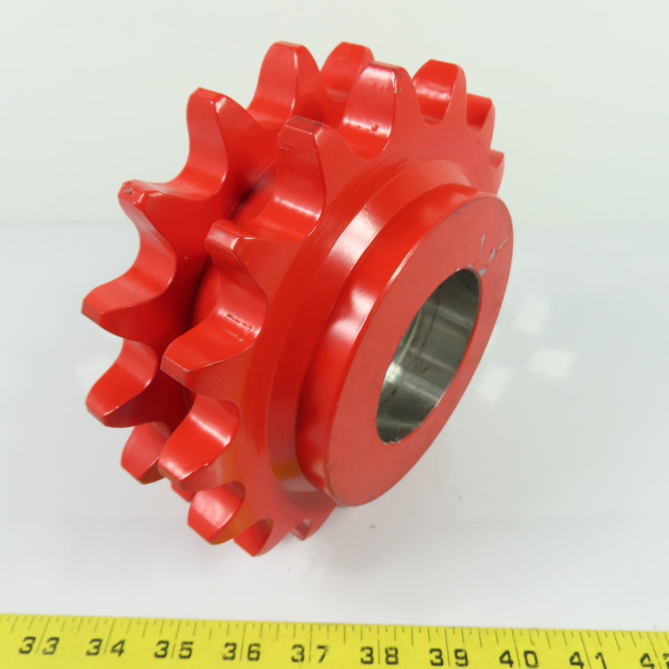 17 Tooth Double Strand Roller Chain Sprocket 7-1/2" OD 1.35" Pitch