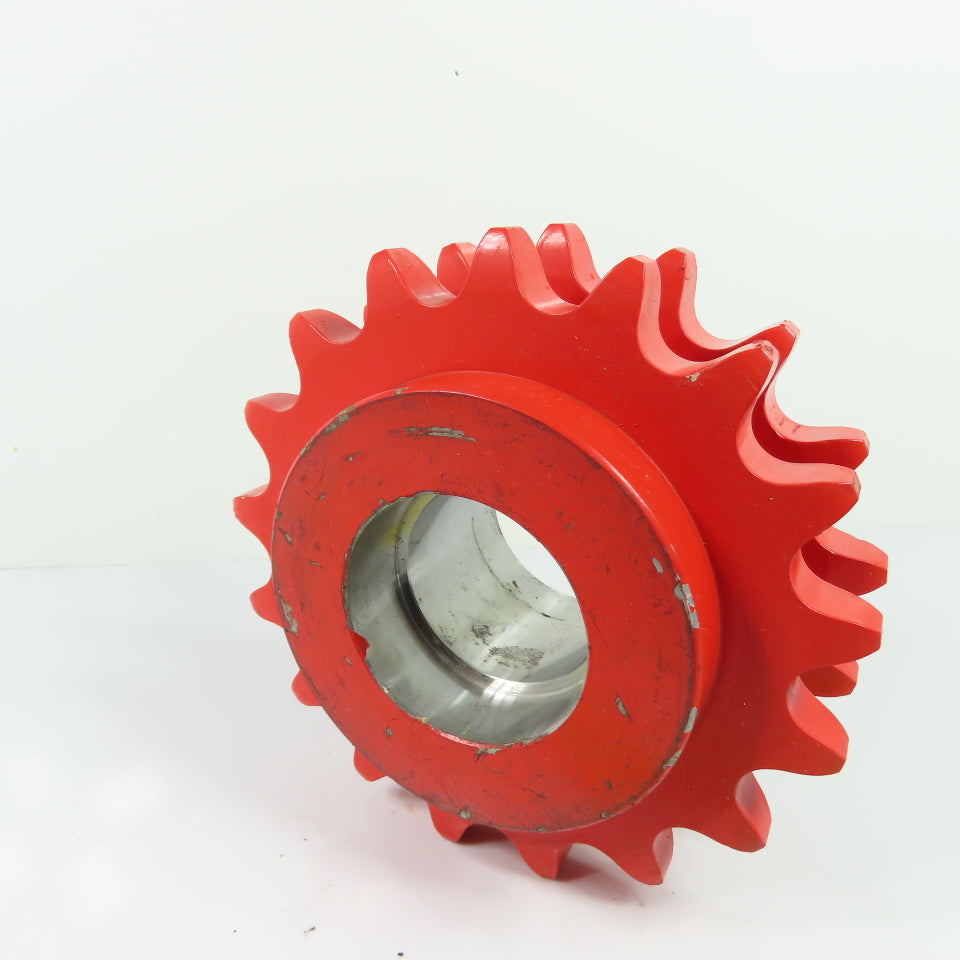 17 Tooth Double Strand Roller Chain Sprocket 7-1/2" OD 1.35" Pitch