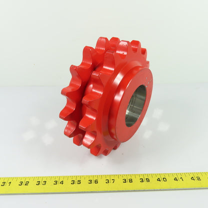 17 Tooth Double Strand Roller Chain Sprocket 7-1/2" OD 1.35" Pitch