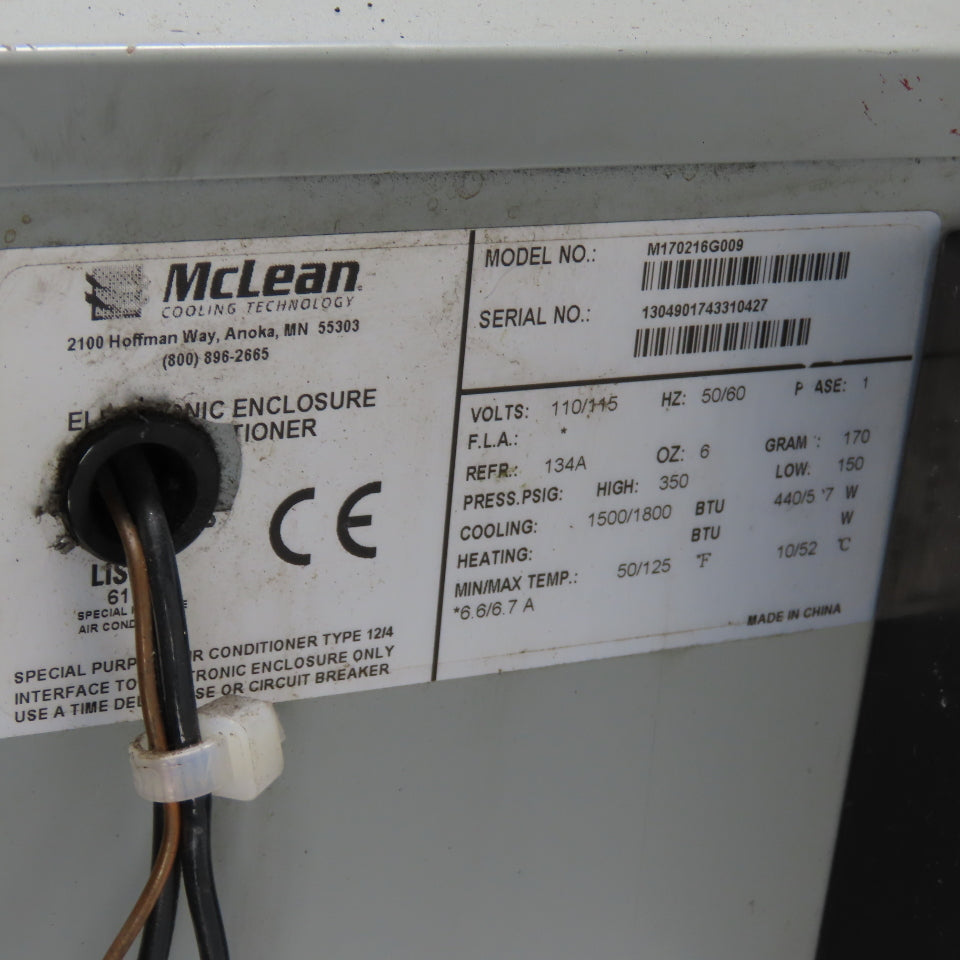 McLean M170216G009 Electronic Enclosure Air Conditioner 115V 1500/1800 BTU 1Ph